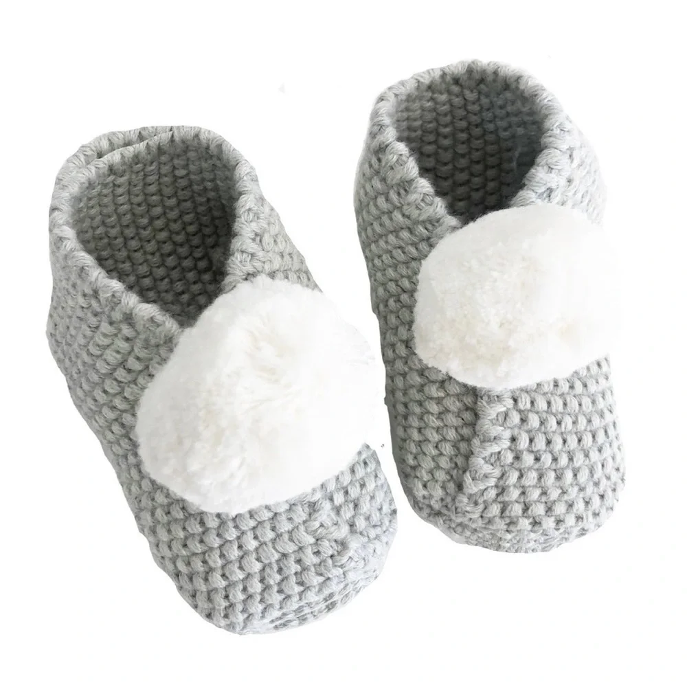 New! Baby Pom Pom Slippers by Alimrose-Grey